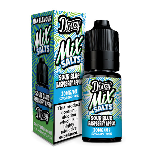 Doozy Vape Mix Salts Sour Blue  Raspberry Apple 50/50 10ml e-liquid