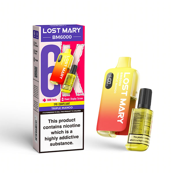 Triple Mango - Lost Mary BM6000 Disposable Vape Device 20mg